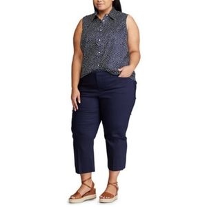 [Chaps] Plus Navy Capri Pants